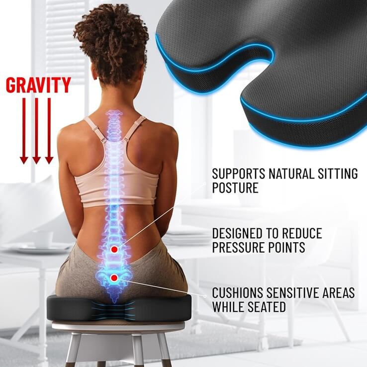 Coussin chaise bureau ergonomique gel rafraîchissant confort journée